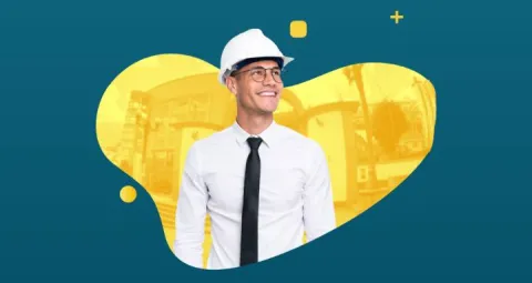 Hombre con casco de ingeniero