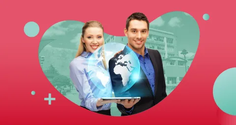 Dos estudiantes de Negocios y Relaciones Internacionales