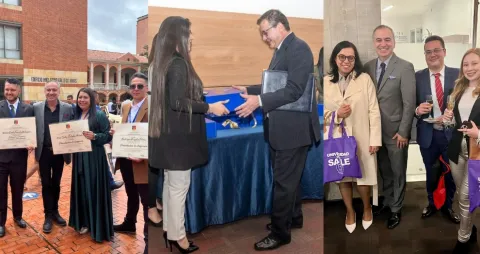 Profesores Lasallistas con estudiantes