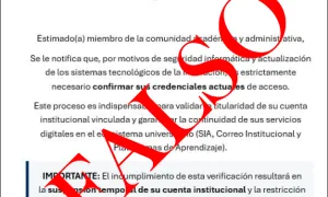 Alerta de correo fraudulento