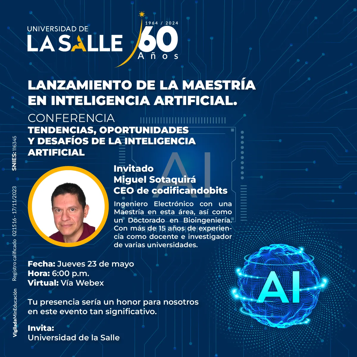 Lanzamiento de la Maestría en Inteligencia Artificial