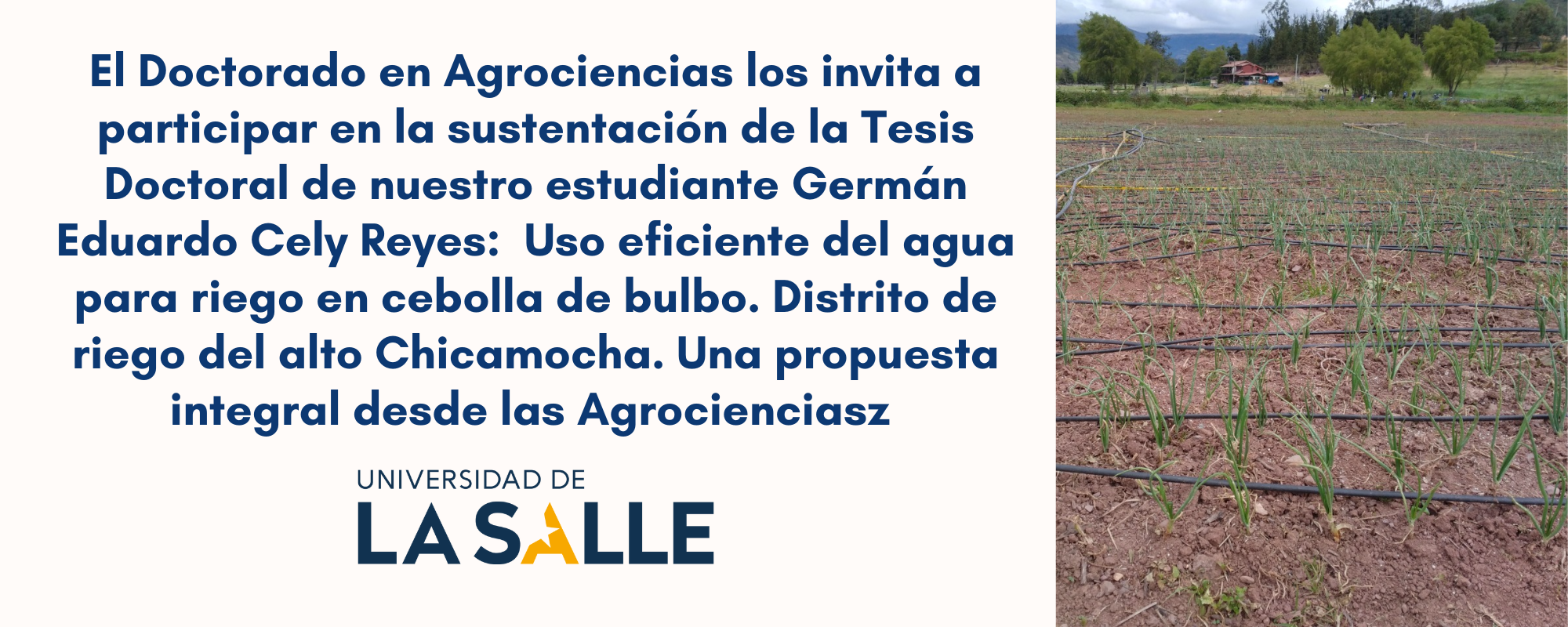 Doctorado y Maestría en Agrociencias (Uso eficiente del agua para riego en...