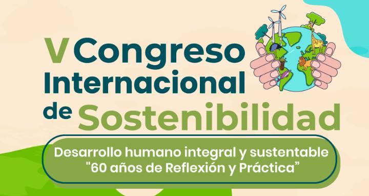 Banner con texto de V congreso internacional de sostenibilidad