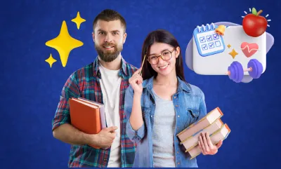 Estudiantes con cuadernos 