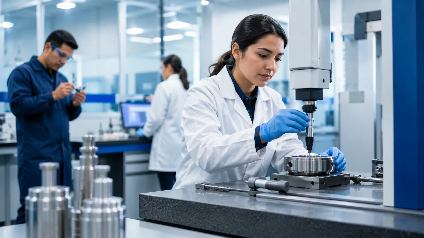 mujer en laboratorio de calidad